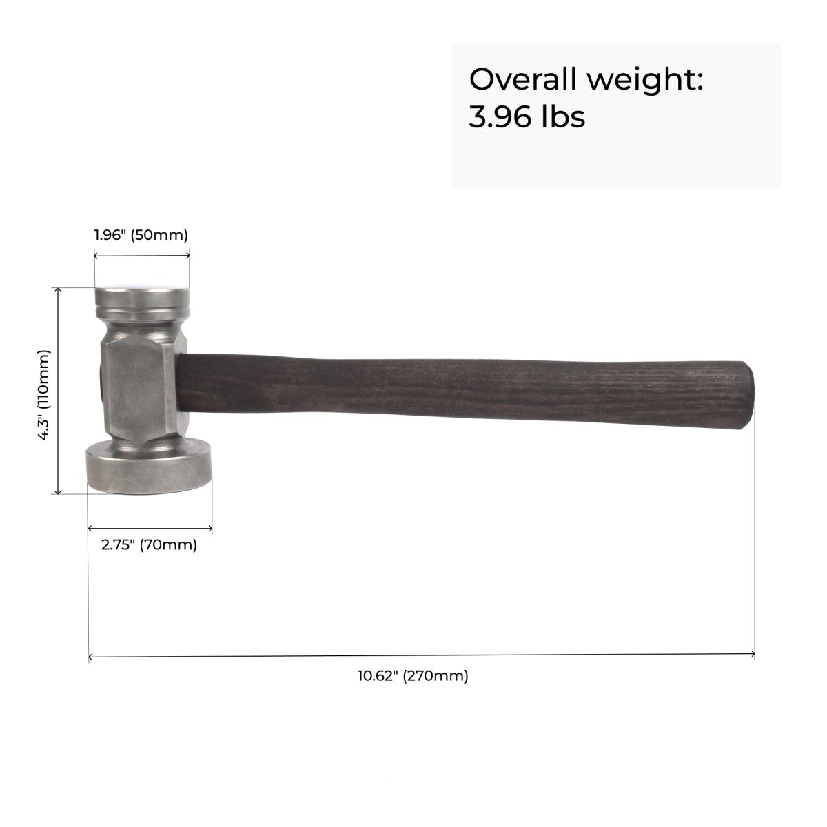 Blacksmith Round & Big Flatter Hammer 3.9lbs from AncientSmithy