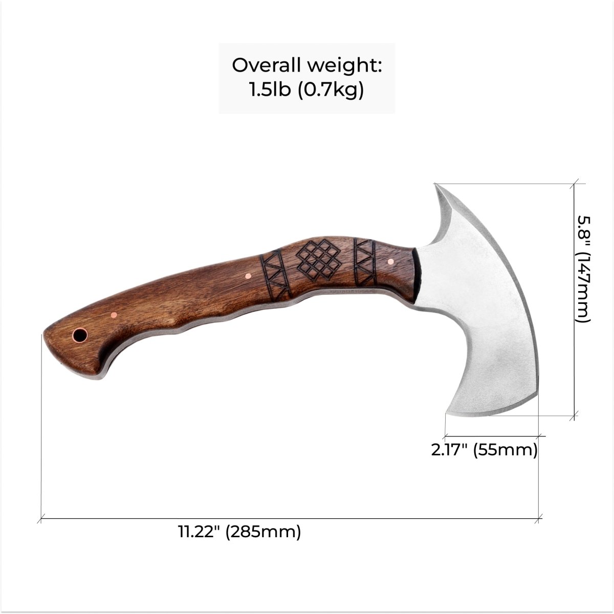 Compact tactical tomahawk "Waya" from AncientSmithy