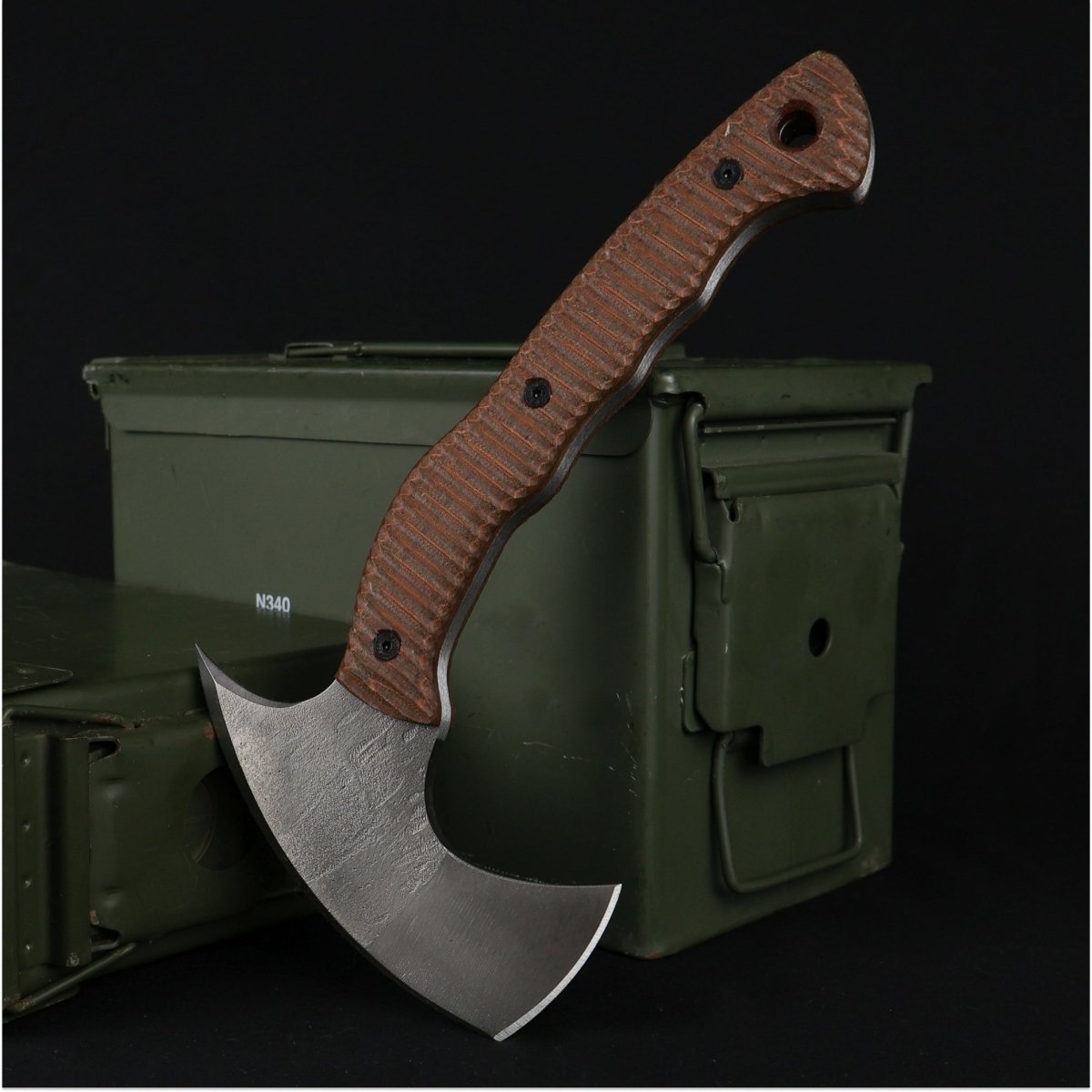 Compact tactical tomahawk with blade and polymer composite handle from AncientSmithy