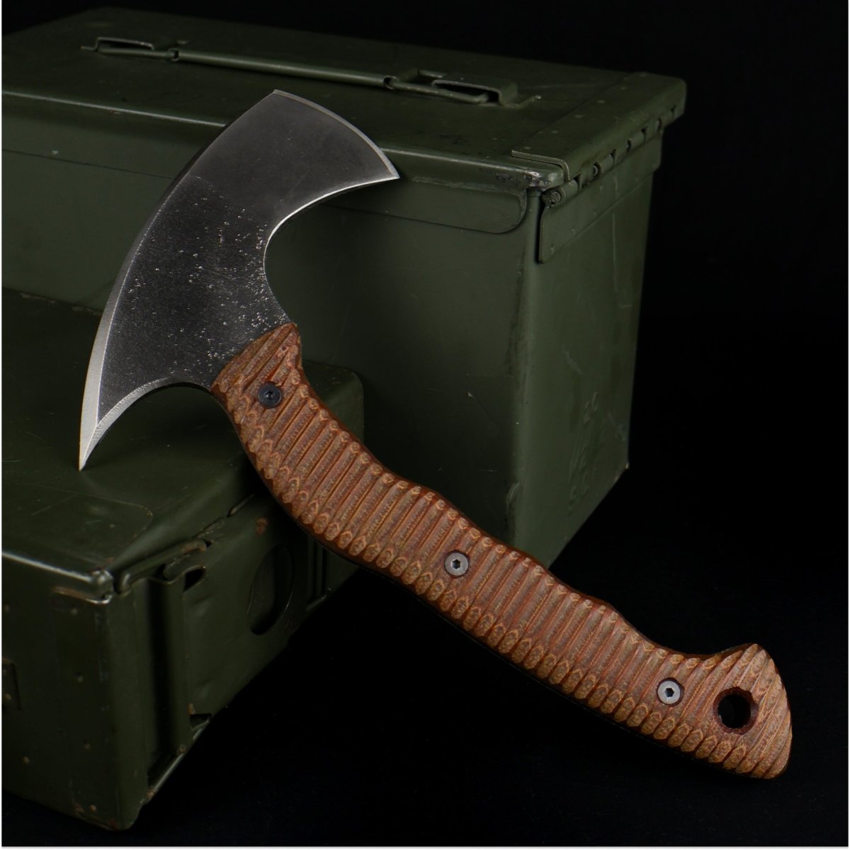 Compact tactical tomahawk with blade and polymer composite handle from AncientSmithy