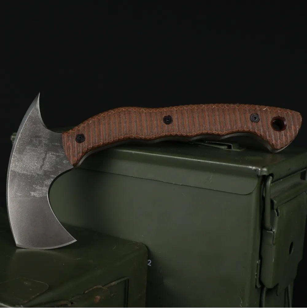 Compact tactical tomahawk with blade and polymer composite handle from AncientSmithy