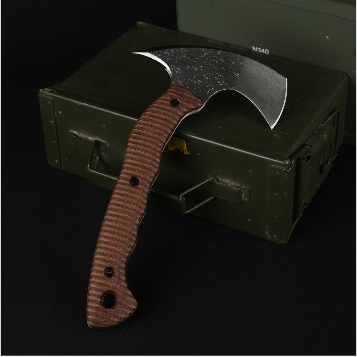 Compact tactical tomahawk with blade and polymer composite handle from AncientSmithy