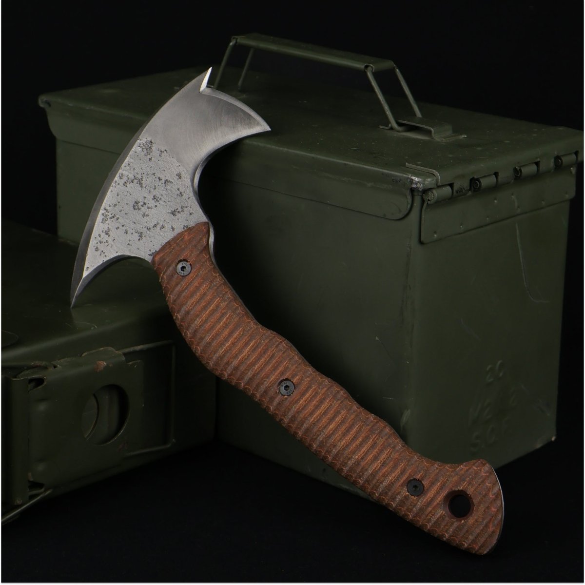 Compact tactical tomahawk with polymer composite handle from AncientSmithy