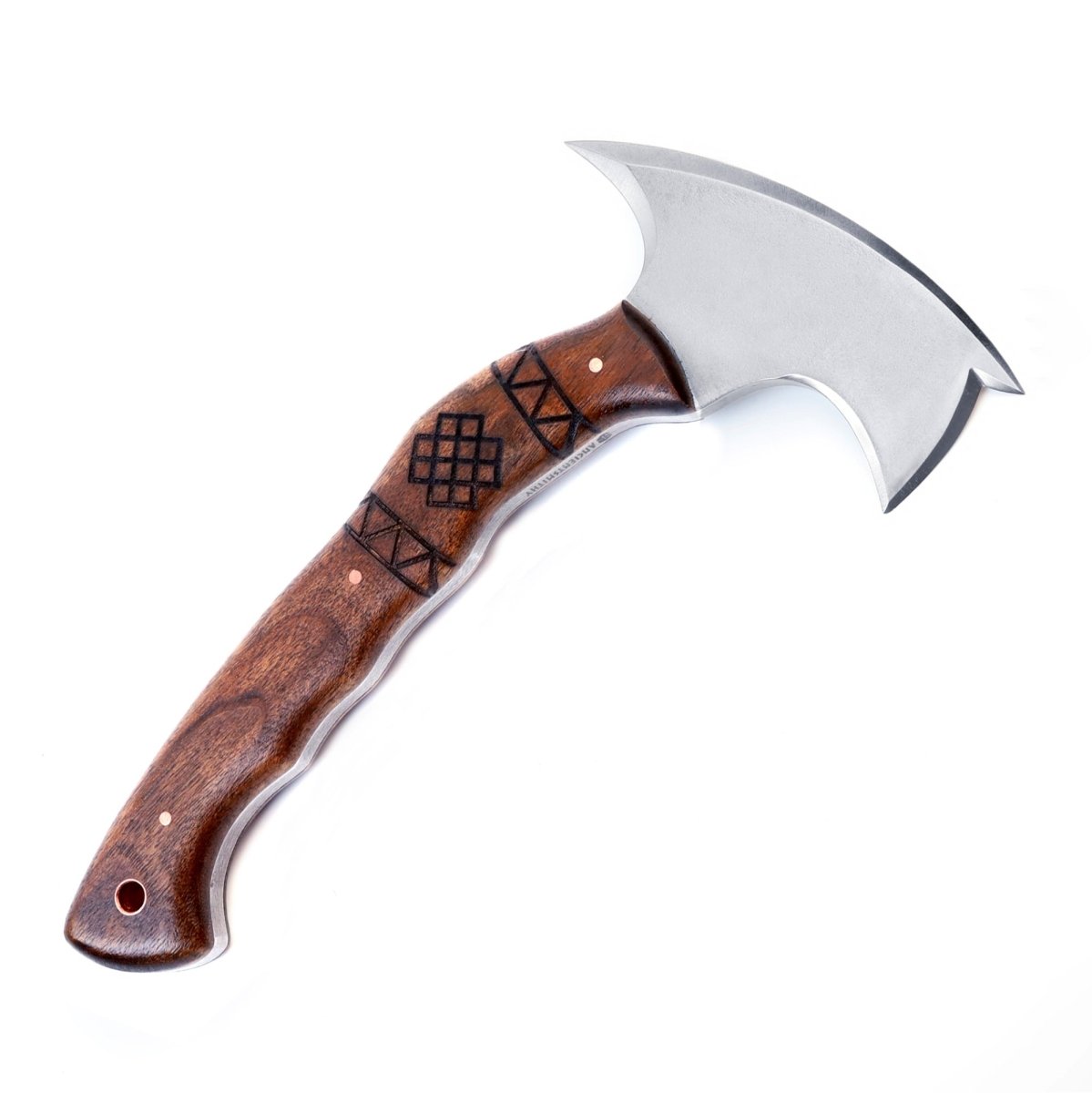 Compact tomahawk with wooden handle from AncientSmithy