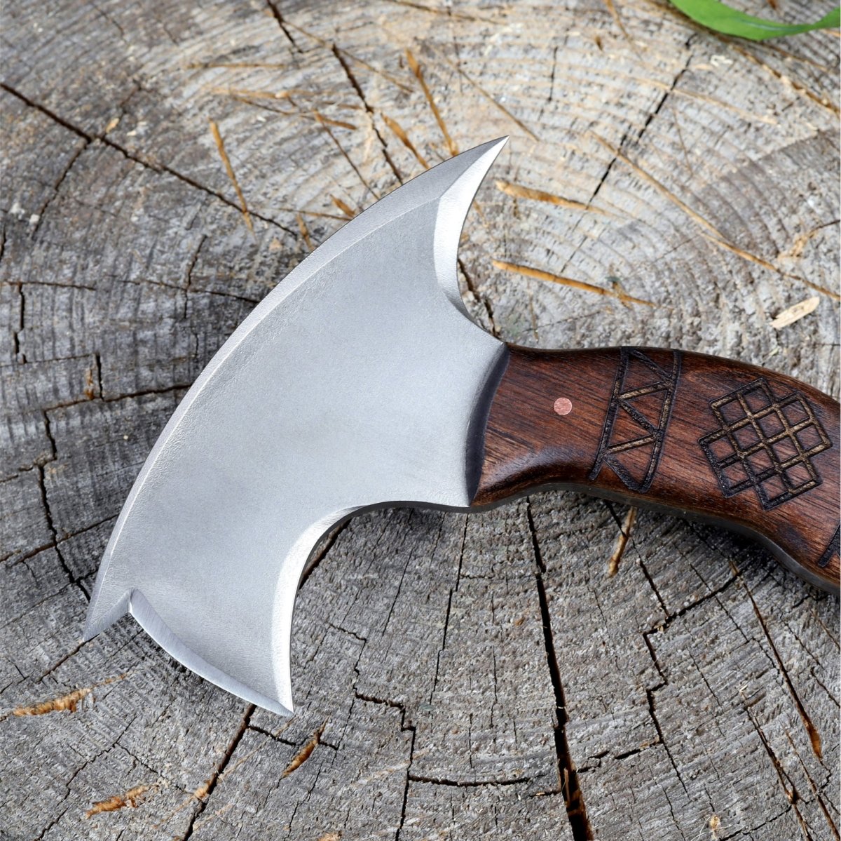 Compact tomahawk with wooden handle from AncientSmithy