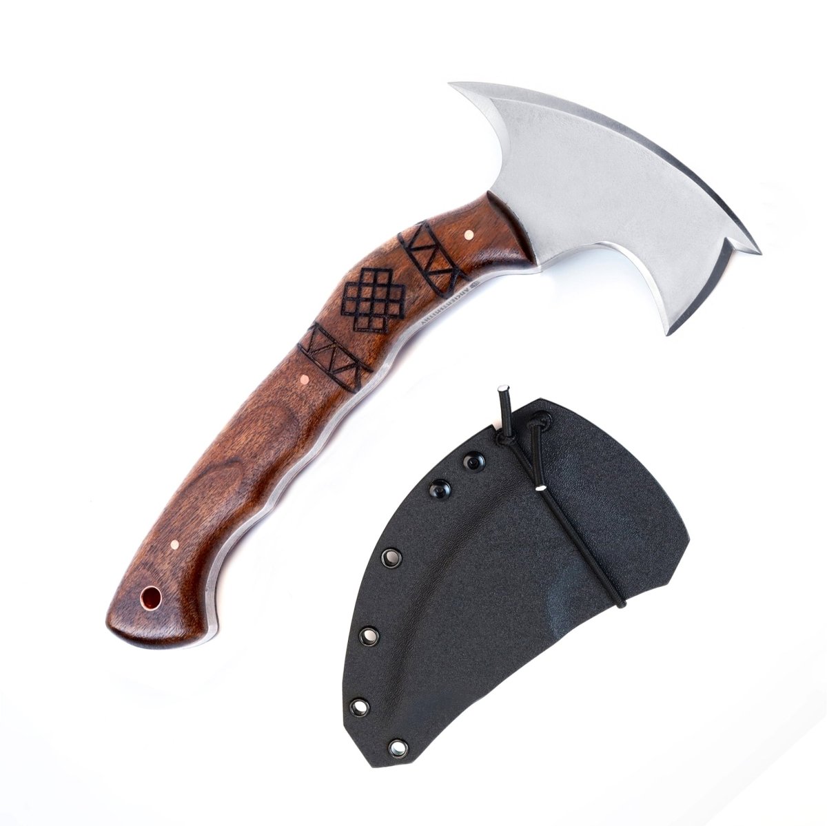 Compact tomahawk with wooden handle from AncientSmithy