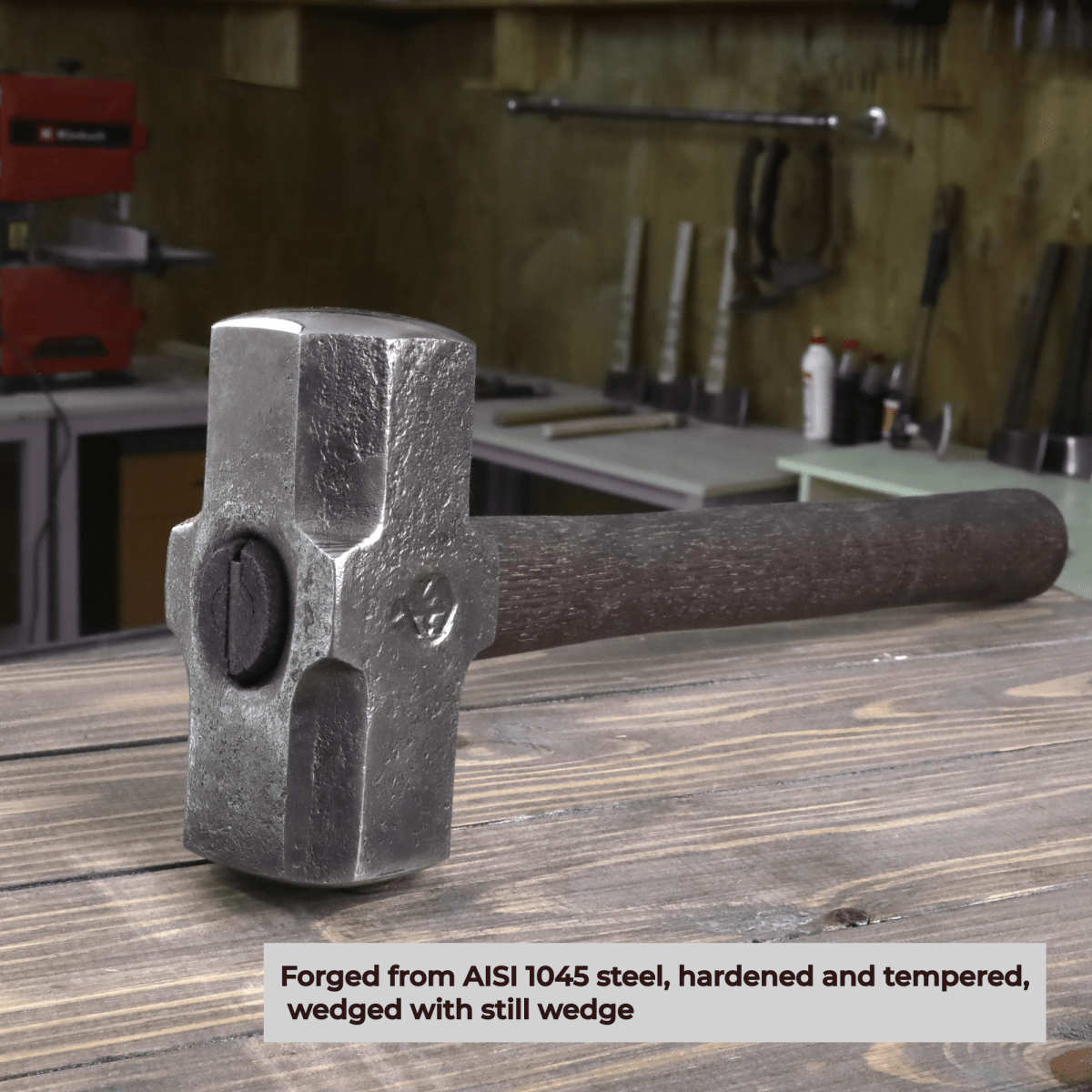 Double headed round hammer with round flat faces - Blacksmith′s flat sledge hammer from AncientSmithy