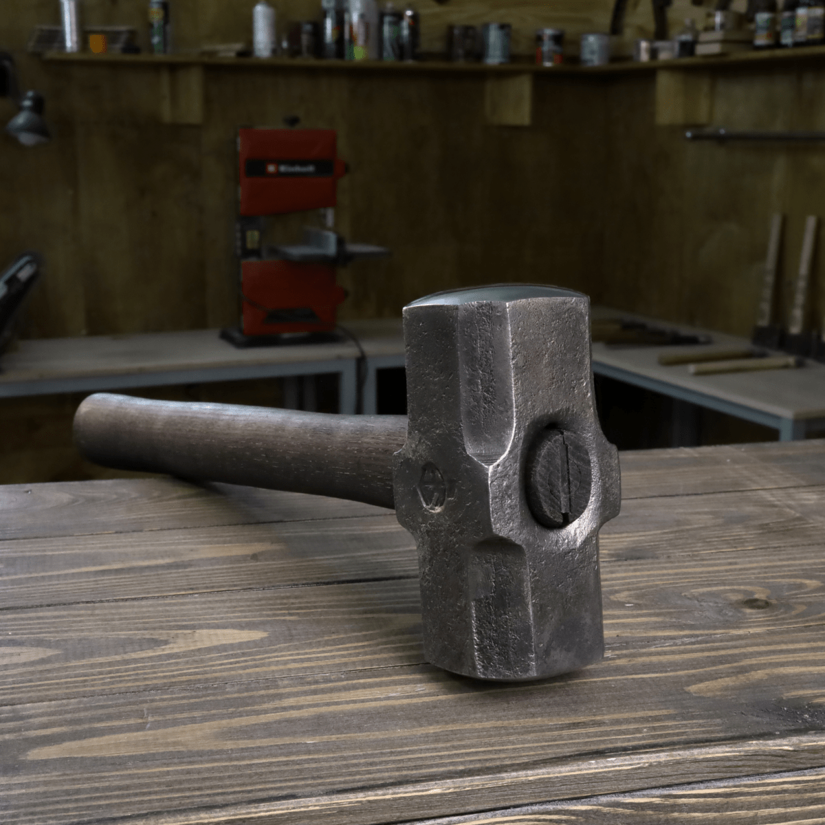 Double headed round hammer with round flat faces - Blacksmith′s flat sledge hammer from AncientSmithy