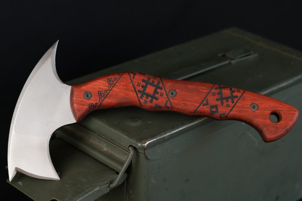 Forged tomahawk "Hors" with Slavic engravings from AncientSmithy