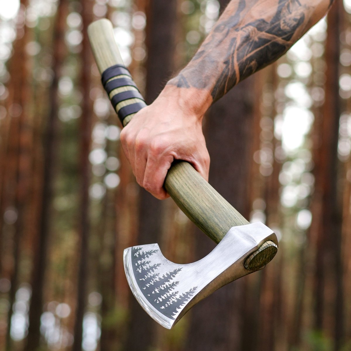 Functional axe "Hermod" with engraved head from AncientSmithy