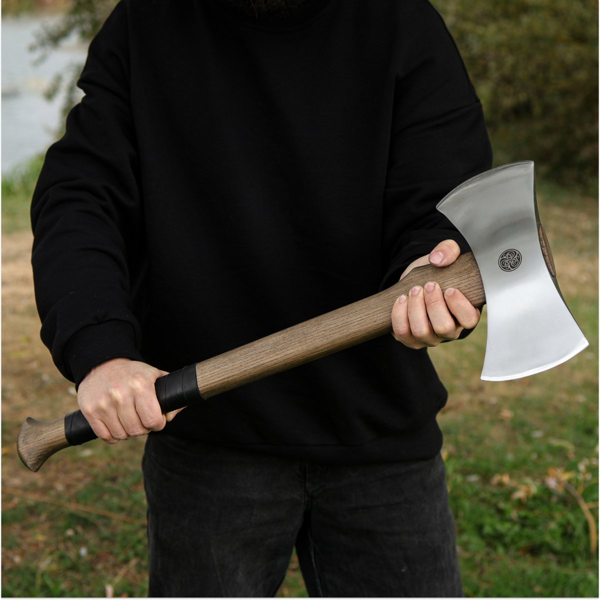 Functional double bit axe "Vargstal" from AncientSmithy