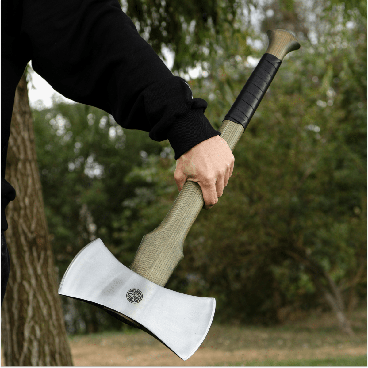 Functional double bit axe "Vargstal" from AncientSmithy