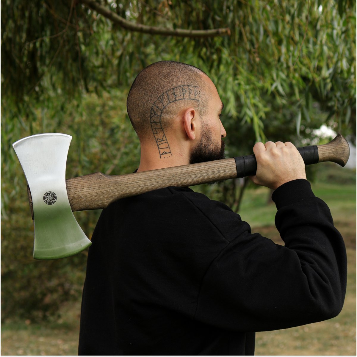 Functional double bit axe "Vargstal" from AncientSmithy