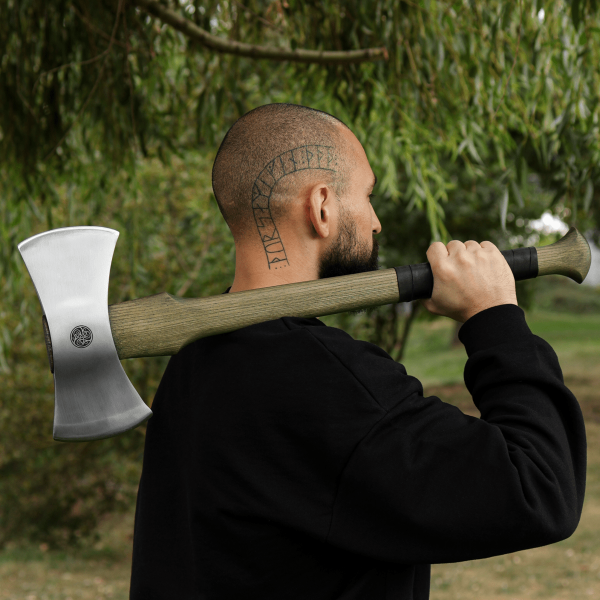 Functional double bit axe "Vargstal" from AncientSmithy