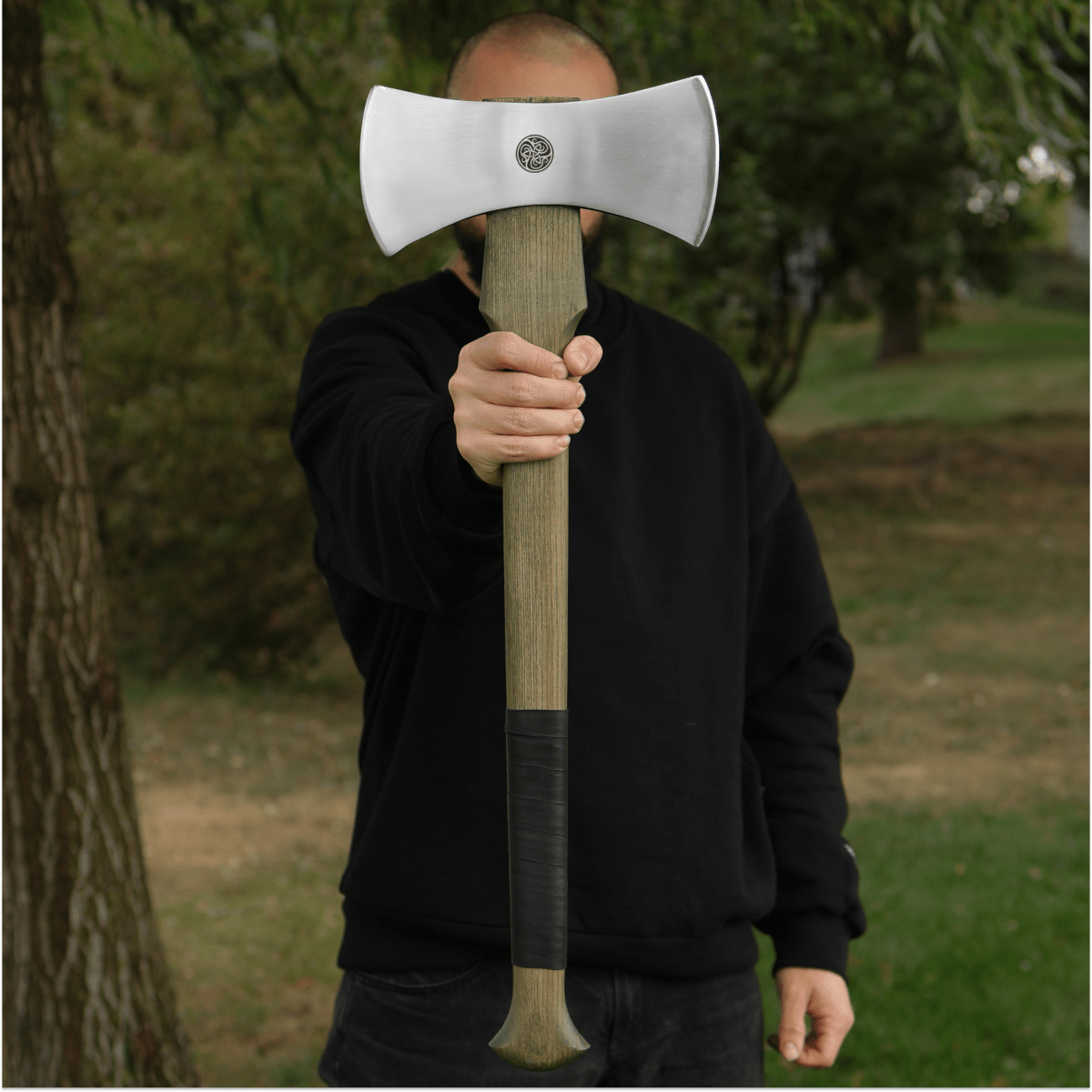 Functional double bit axe "Vargstal" from AncientSmithy