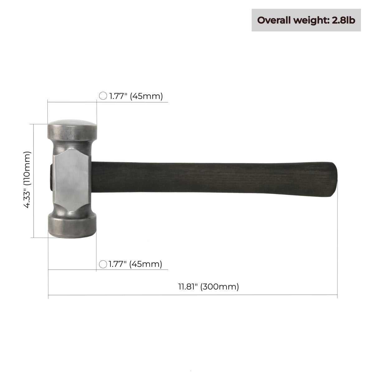 Hammer for Blacksmithing 2.82lbs from AncientSmithy