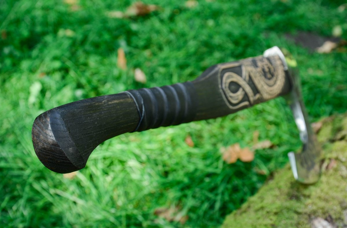 Hand forged axe “OTHALA” with leather cover from AncientSmithy