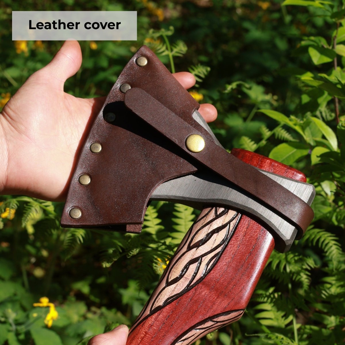 Hand forged axe “Sterk Vidar” with leather cover from AncientSmithy