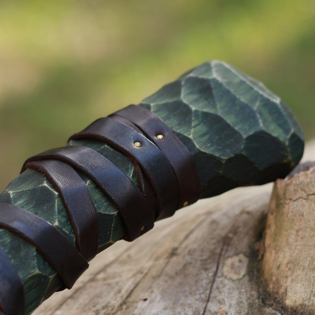 Hand forged axe "Sump Starr" with leather cover from AncientSmithy