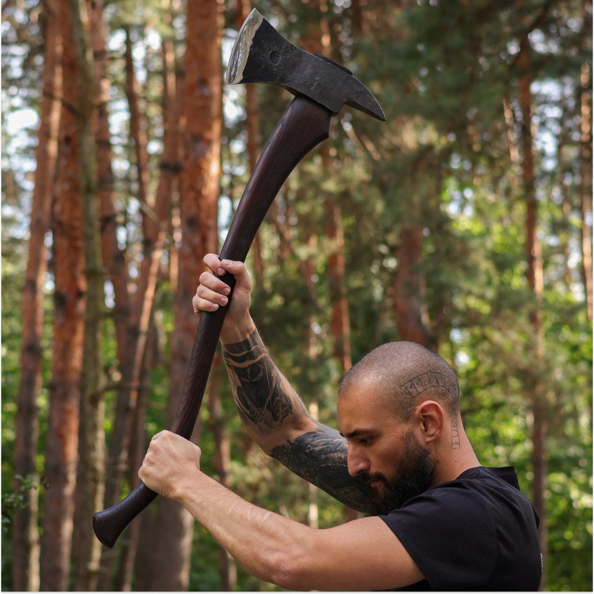 Hand forged Fireman's Axe "American superhero" with leather case from AncientSmithy