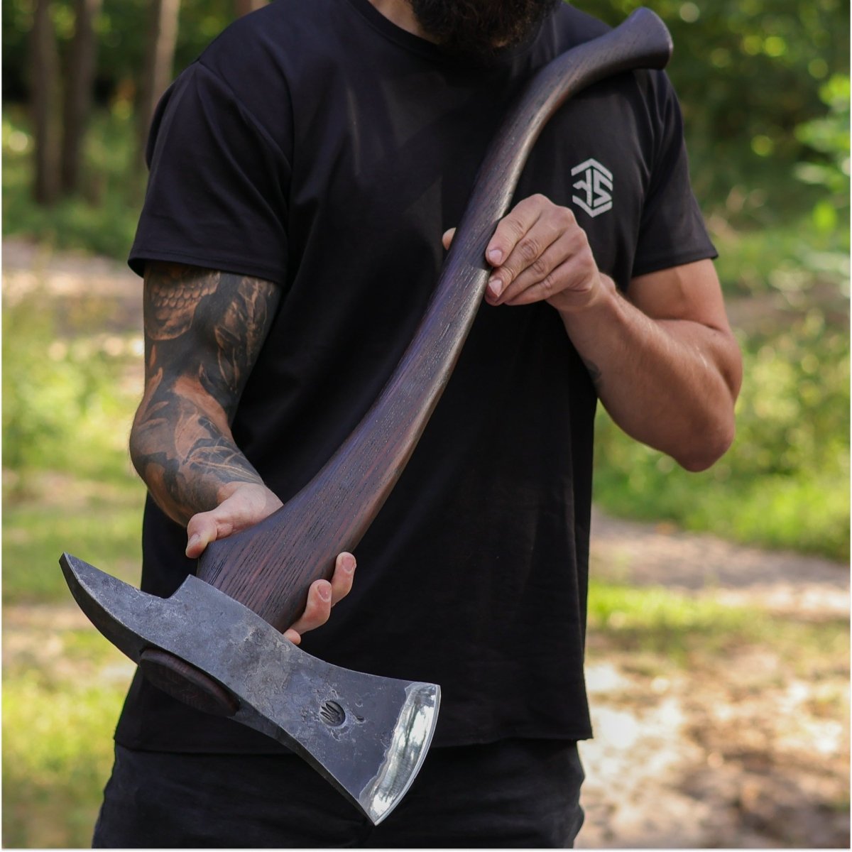 Hand forged Fireman's Axe "American superhero" with leather case from AncientSmithy