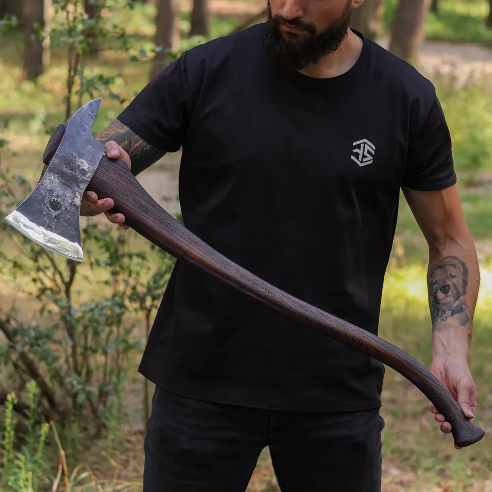 Hand forged Fireman's Axe "American superhero" with leather case from AncientSmithy