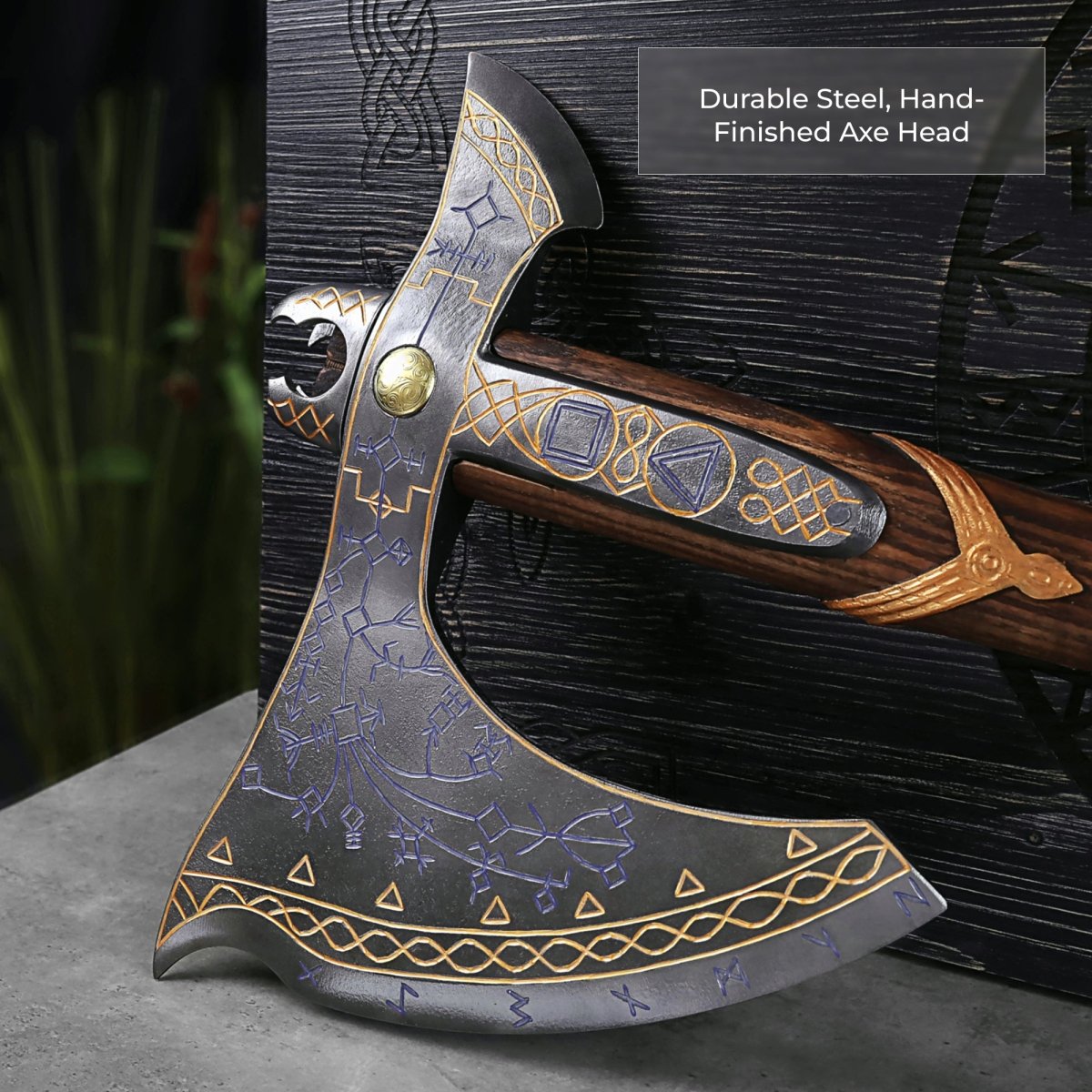 Hand - forged Gold Leviathan axe from AncientSmithy