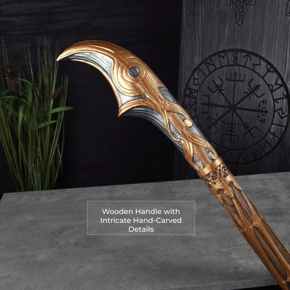 Hand - forged Gold Leviathan axe from AncientSmithy