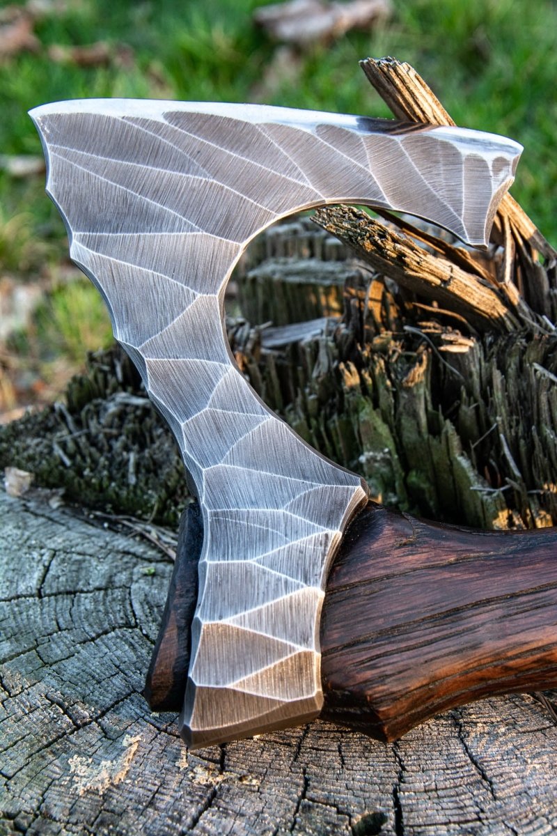 Hand forged hatchet "Skarpt nebb" with leather cover from AncientSmithy