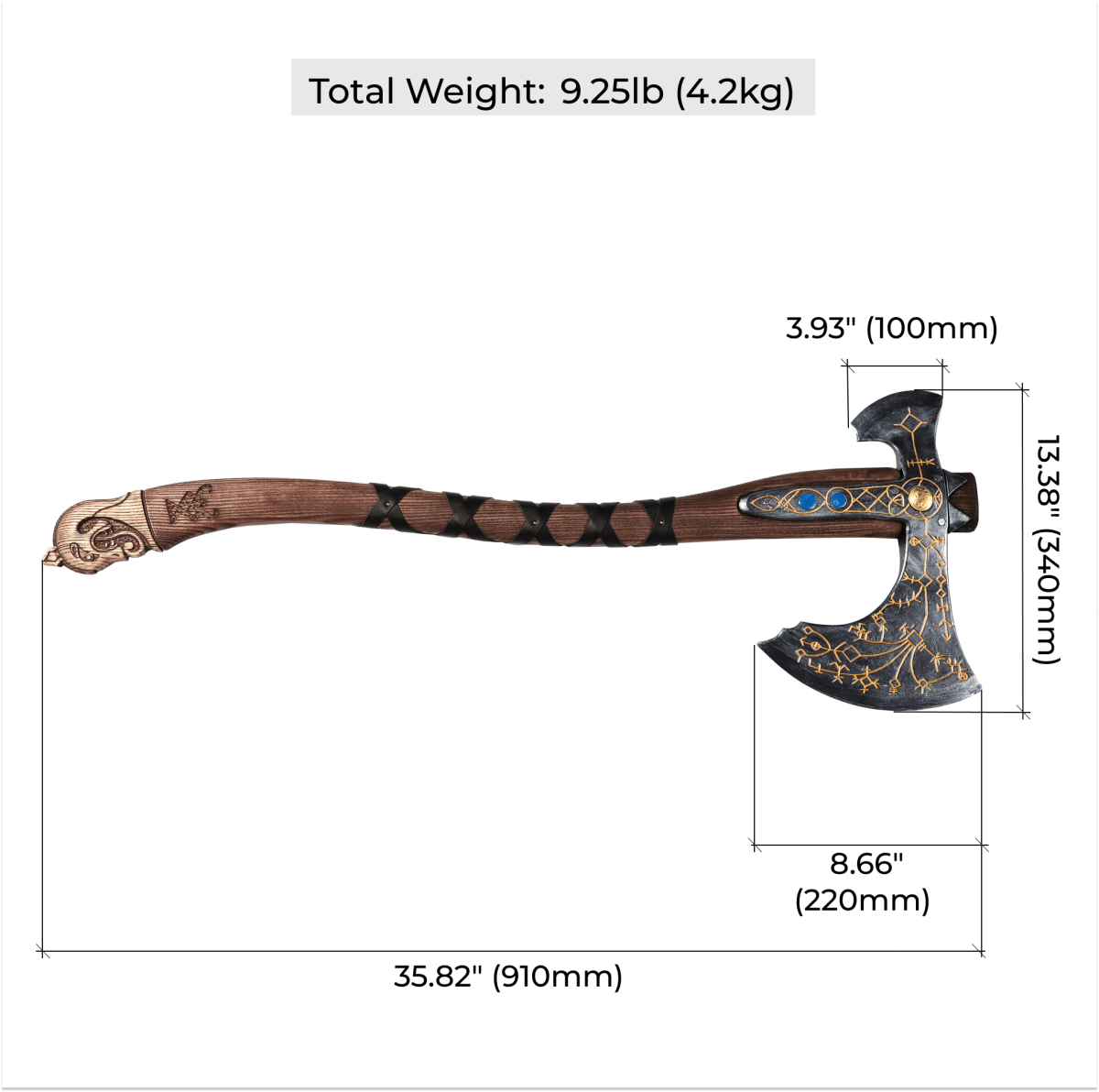 Hand - forged Leviathan axe with leather wrap from AncientSmithy