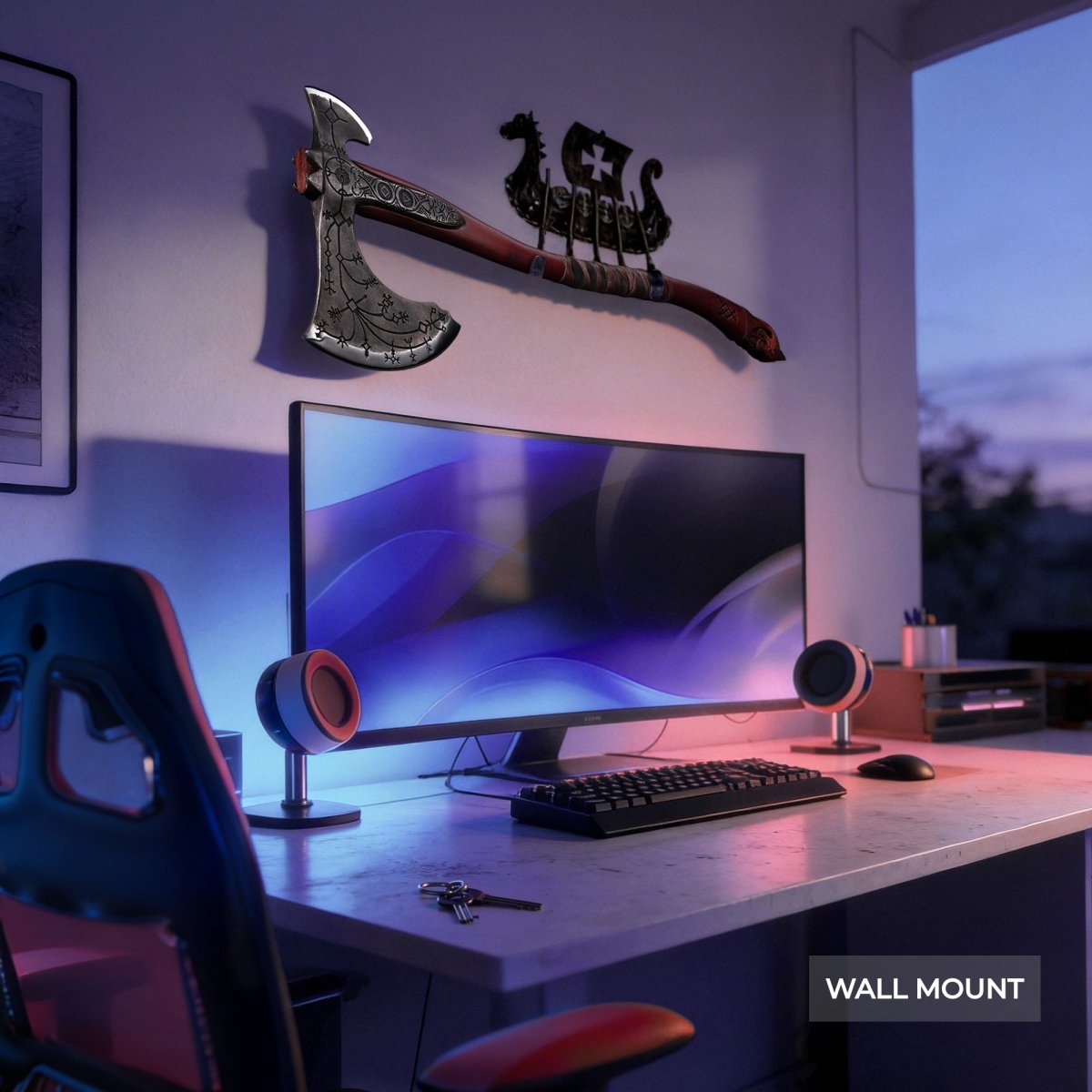 Hand - forged Leviathan axe with leather wrap from AncientSmithy