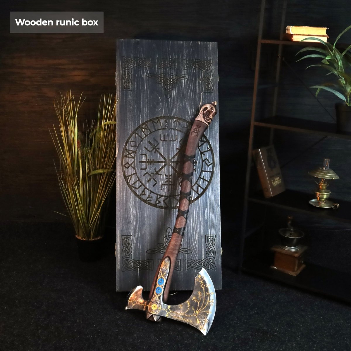 Hand - forged Leviathan axe with leather wrap from AncientSmithy