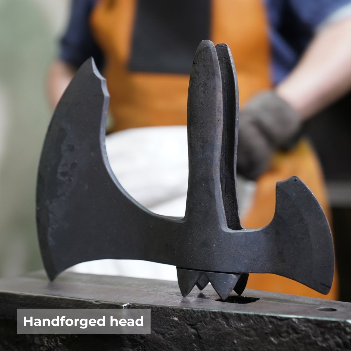 Hand-forged Leviathan axe(hardened head) with leather wrapped and carving handle from AncientSmithy