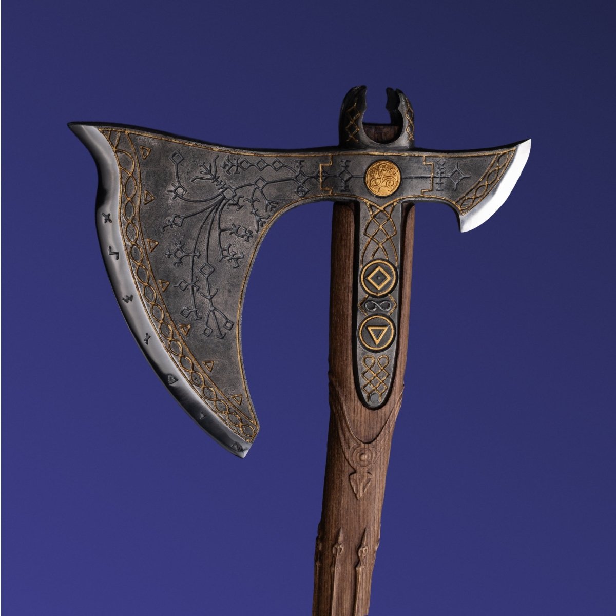 Handcrafted Leviathan axe with glow in the dark runes from AncientSmithy