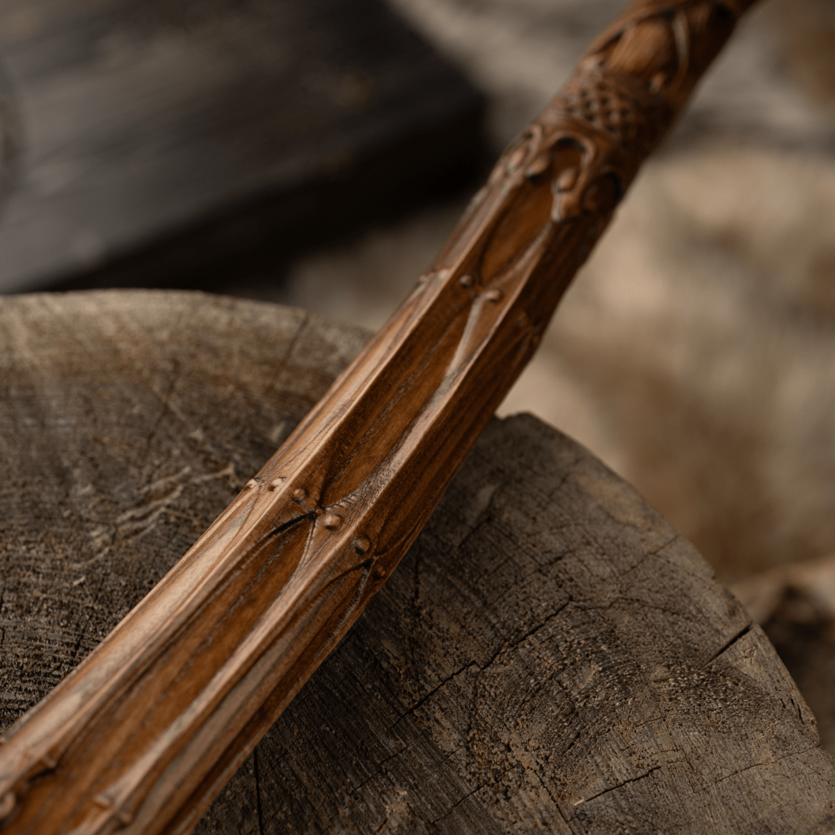Handcrafted Leviathan axe with glow in the dark runes from AncientSmithy