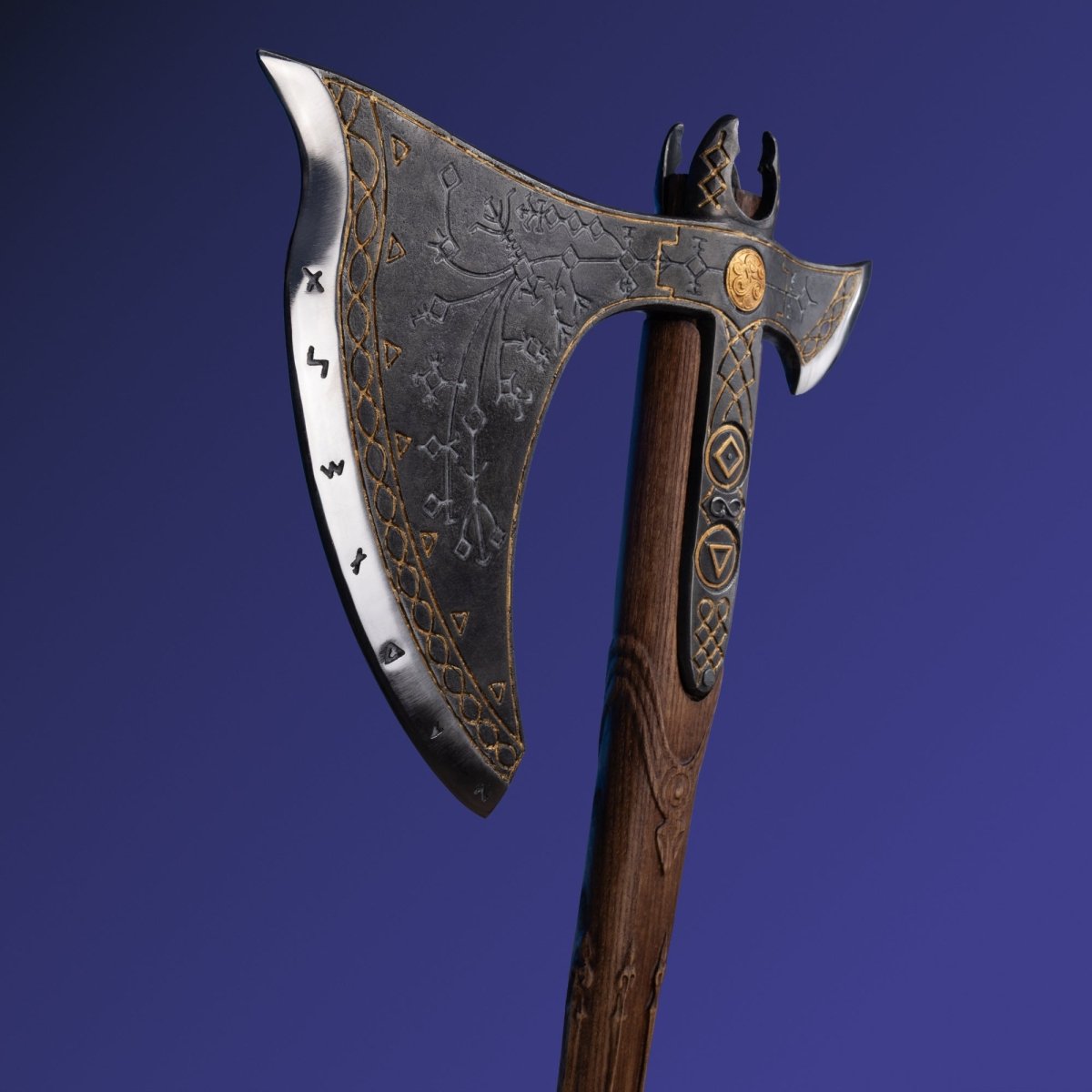 Handcrafted Leviathan axe with glow in the dark runes from AncientSmithy