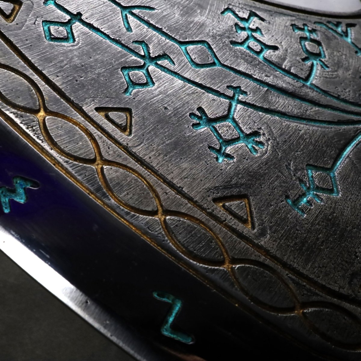 Handcrafted Leviathan axe with leather cover and glow in the dark runes from AncientSmithy