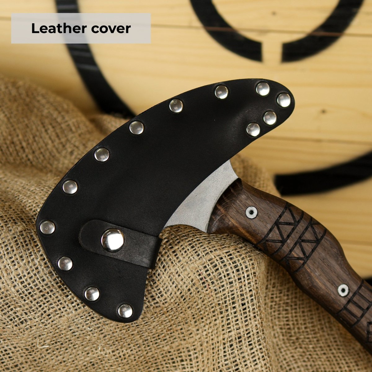 Handcrafted tomahawk "Takoda" with tribal engraving from AncientSmithy