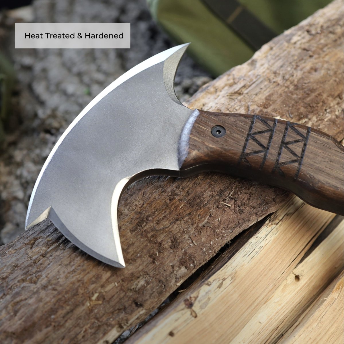 Handcrafted tomahawk "Takoda" with tribal engraving from AncientSmithy