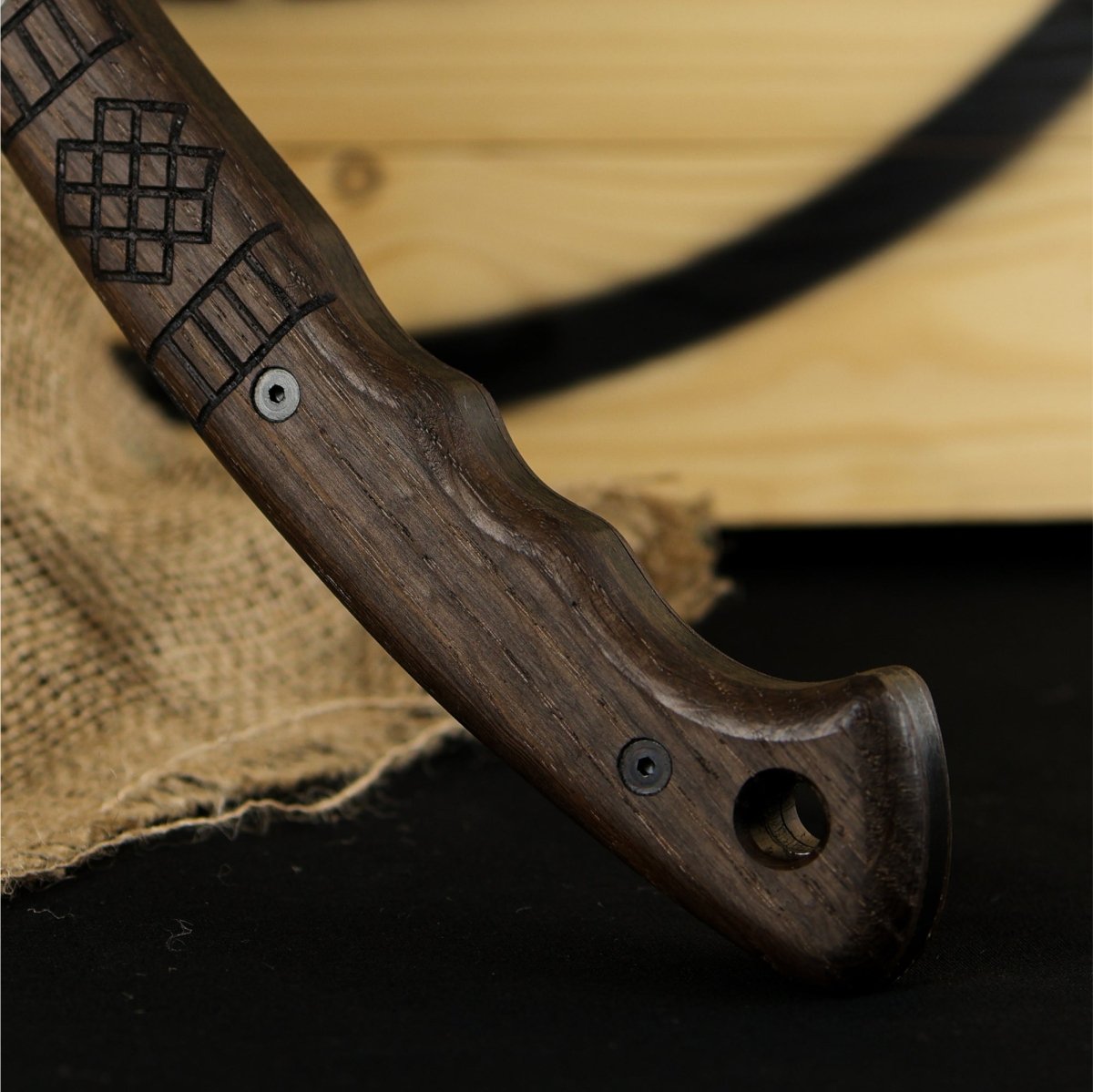 Handcrafted tomahawk "Takoda" with tribal engraving from AncientSmithy