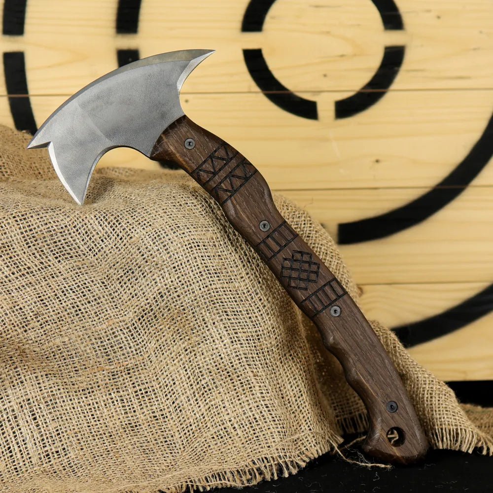 Handcrafted tomahawk "Takoda" with tribal engraving from AncientSmithy