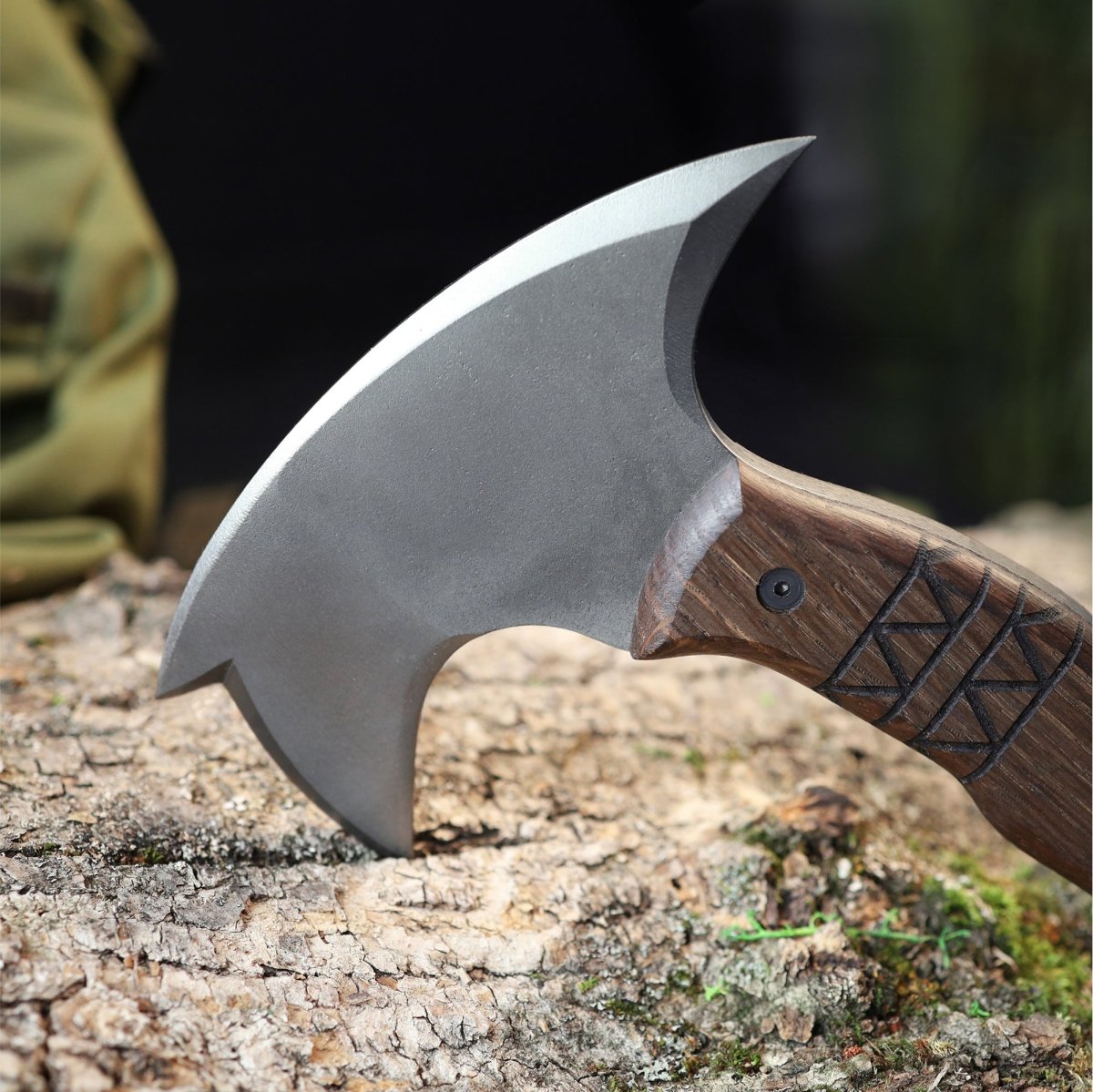Handcrafted tomahawk "Takoda" with tribal engraving from AncientSmithy