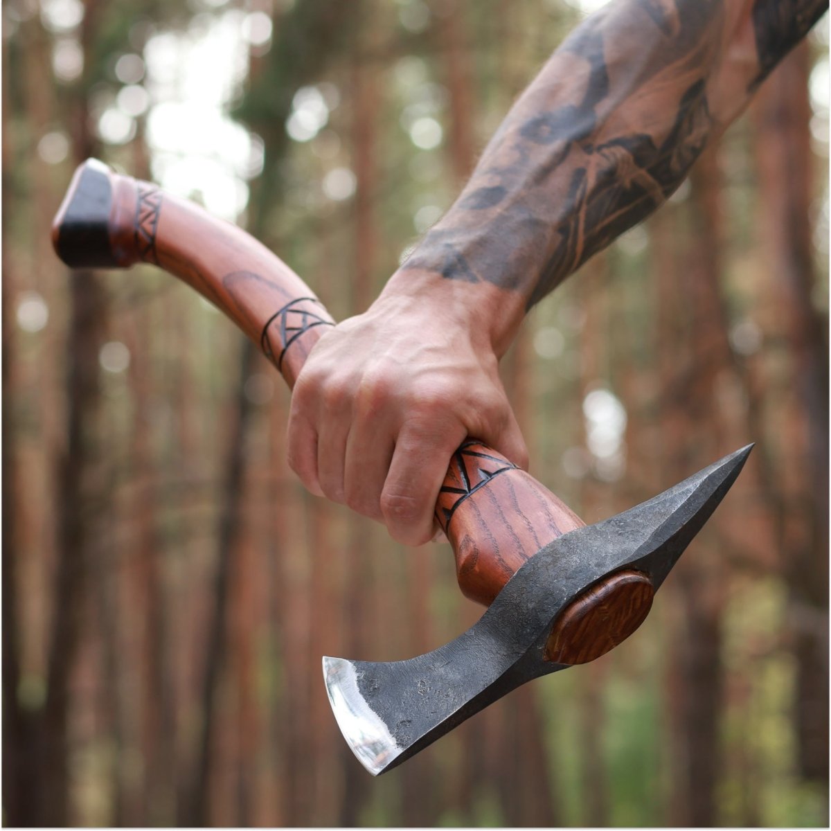 Handmade tomahawk axe "Black Hawk" from AncientSmithy