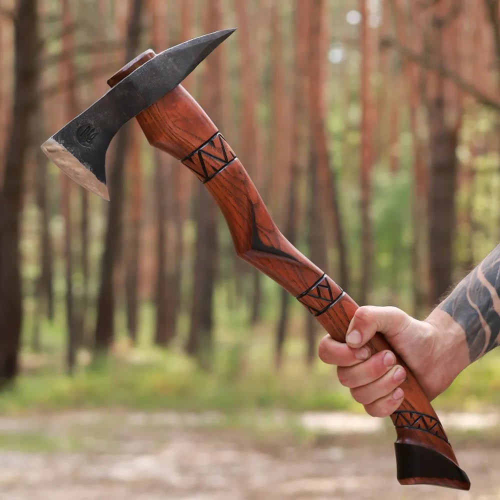 Handmade tomahawk axe "Black Hawk" from AncientSmithy