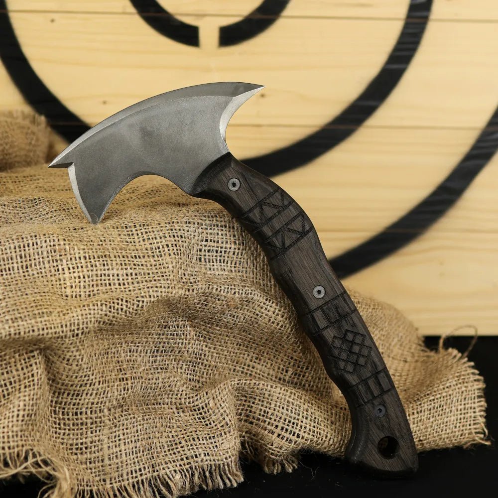 Handmade tomahawk "Dakuri" with tribal engraving from AncientSmithy