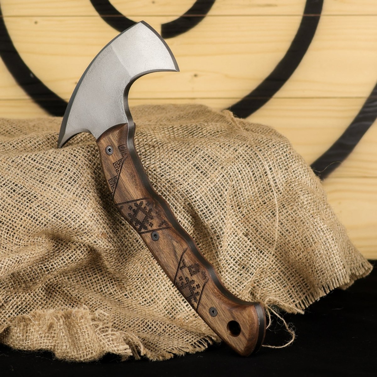 Handmade tomahawk "Simargl" with Slavic engraving from AncientSmithy