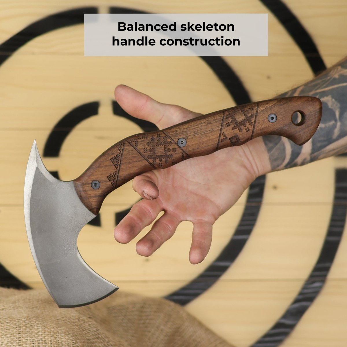 Handmade tomahawk "Simargl" with Slavic engraving from AncientSmithy