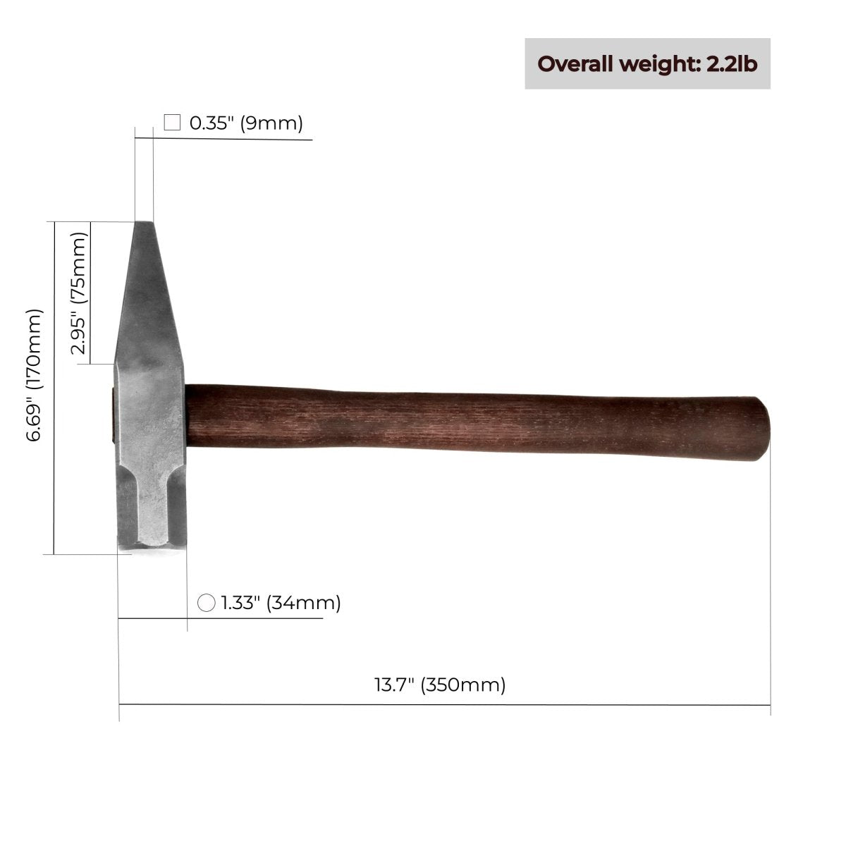 Hot Punch Square Hammer Drift for Blacksmiting 2.2 lbs from AncientSmithy