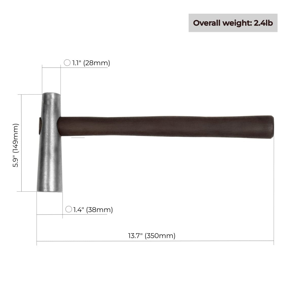 Japanese blacksmith double headed round hammer 2.4 lbs from AncientSmithy