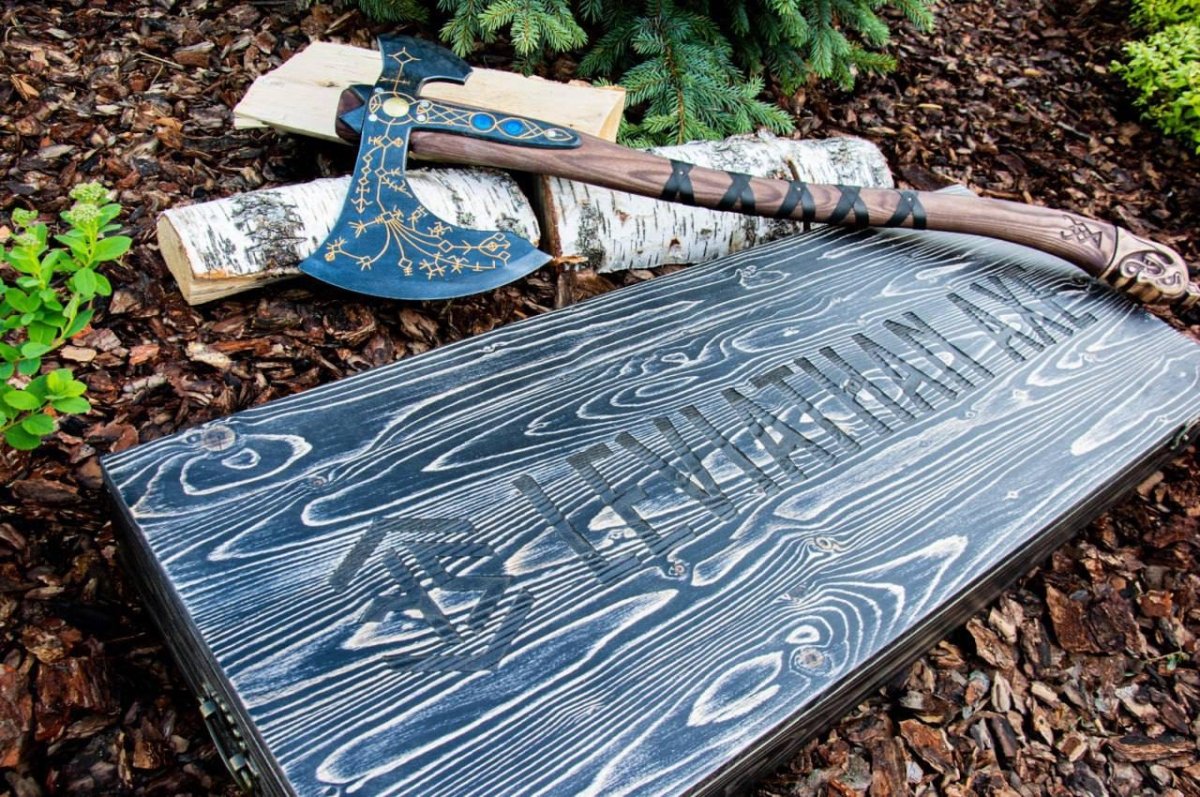 Leviathan axe with wooden box from AncientSmithy